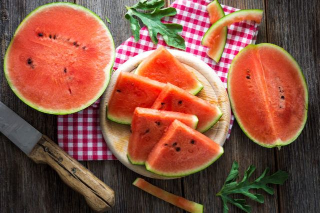 fresh sliced watermelon