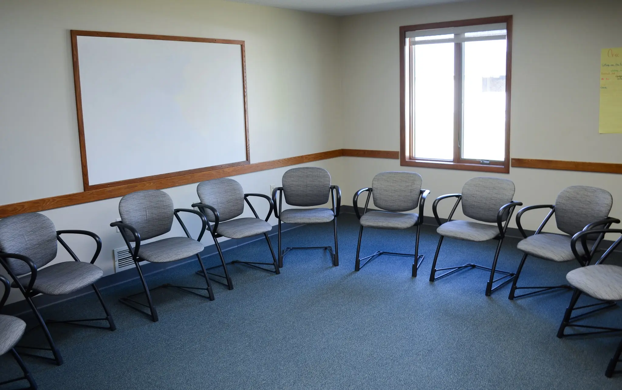 Meeting room chairs whiteboard