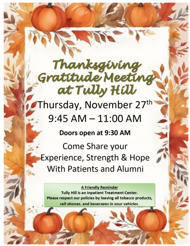 Thanksgiving Gratitude Meeting 2025