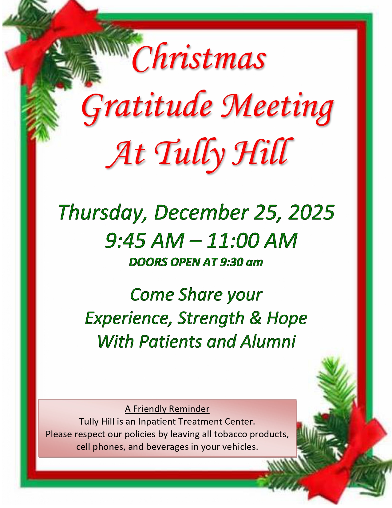 Christmas Gratitude Meeting 2025